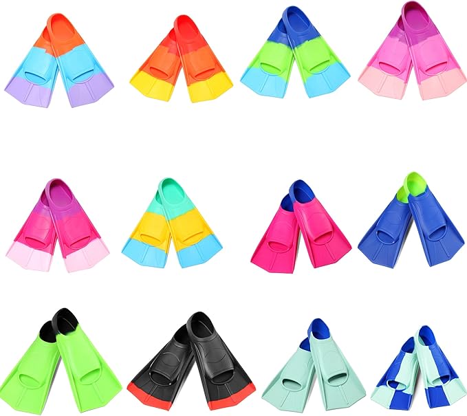 Kids Swim Fins,Short Comfortable Flippers for Lap Swimming and Training for Child,Girls,Boys,Beginners