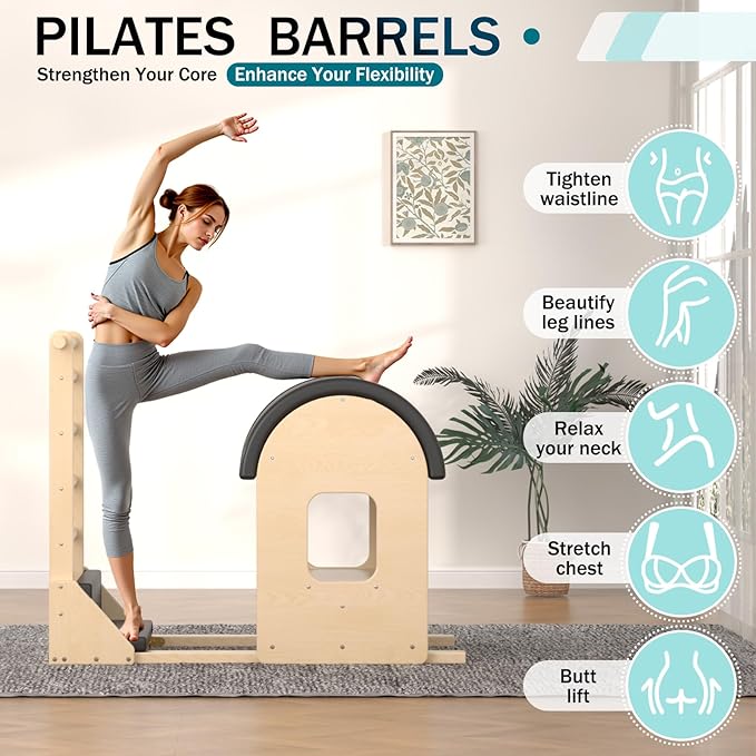 Pilates Barrel, Pilates Spine Corrector is Designed for People who Work in Offices, Pilates Arc Corrects Posture, Relaxes,Stretches to Make The Spine Soft and Supple- Sturdy Solid-3h09n1