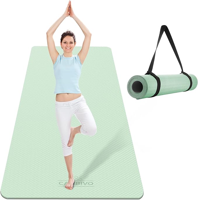 CAMBIVO Extra Wide Yoga Mat for Women and Men (72"/84"x 32"x 1/4") TPE Workout Mat, Non-slip Large Exercise Fitness Mat for Yoga, Pilates, Workout