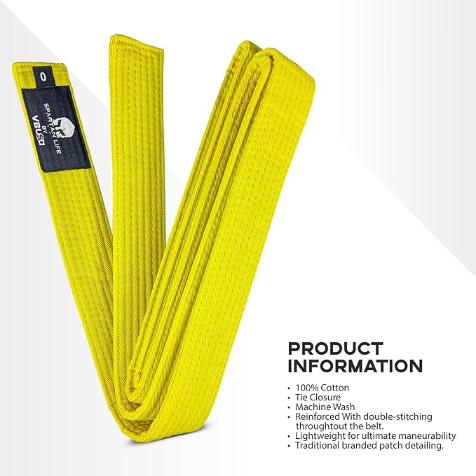 Karate Belt, All-Purpose Martial Arts Belt, Judo, Taekwondo Belt, Durable MMA Color Rank TKD Belt Size 0-6.