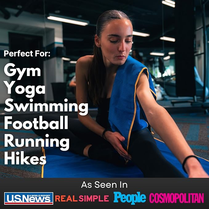 ECCOSOPHY Microfiber Beach Towel – Quick Dry Gym Towel, Highly Absorbent with Ribbed Texture, Lightweight – Ideal for Travel, Pool, Yoga, Fitness & Outdoor Adventures – 71x35 Navy