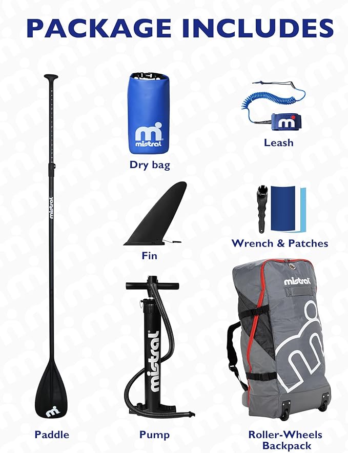 Mistral Stand Up Inflatable Paddle Board Racing & Touring Board 13'2"/ 14' Race Board, Backpack with Wheels, Durable ISUP for Youth & Adult, w/Premium SUP Accessories