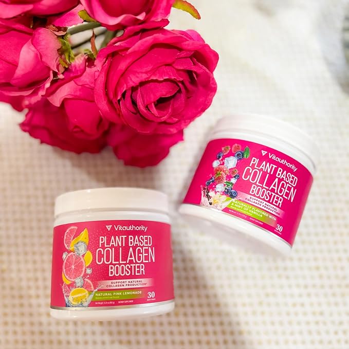 Vitauthority Vegan Collagen Powder for Women - Plant Based Collagen Supplement for Women with Proprietary Vegan Hair Skin and Nails Vitamins - Vegetarian Collagen Powder with Hyaluronic Acid