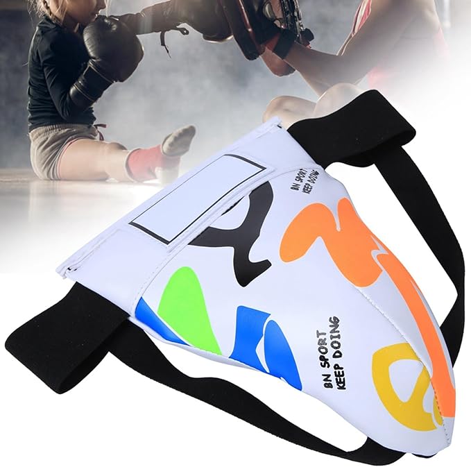 Groin Protector Boxing, Groin Guard Boxing, Children Boxing Groin Protector, for Boxing Taekwondo Muay Thai Training, White