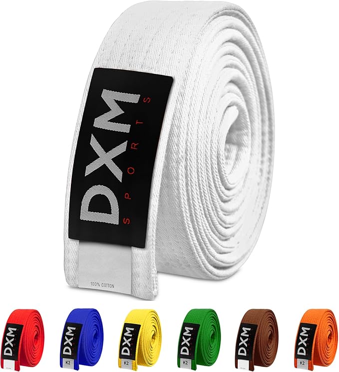 DXM SPORTS BJJ Jiu Jitsu Belt - Taekwondo Karate Belt - Martial Arts Uniform Ranking Judo Belt Double Stitched for Kids Adult