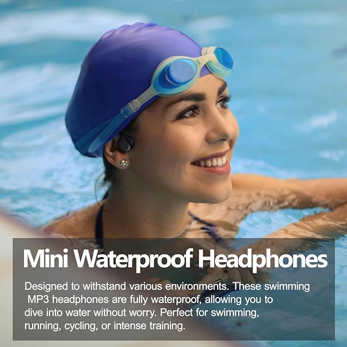 Swimming Headphones,Bone Conduction Headphones Bluetooth 5.4,IPX8 Waterproof,32G Memory Sports Headphone,Underwater Headphone with MP3-Player for Swim,Open Earphones for Swimming (Black X20)