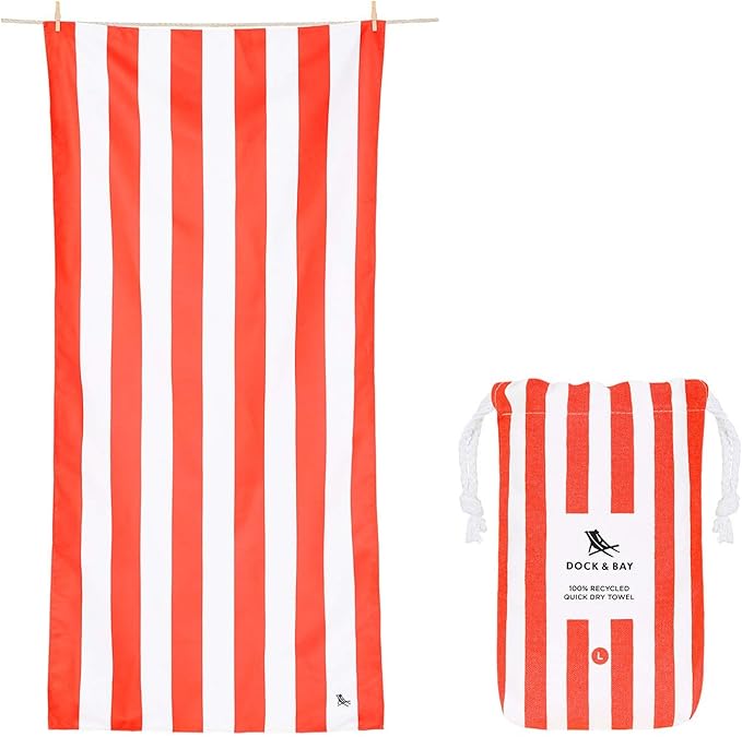 Dock & Bay Beach Towel - Quick Dry, Sand Free - Compact, Lightweight - 100% Recycled - Includes Bag - Cabana - Set A (4), Extra Large (200x90cm, 78x35)