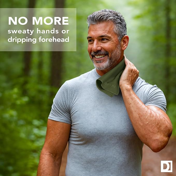 Pocket-Sized Sweat Towels - The Original Sweat Absorbing Handkerchiefs - Quick-Dry Microfiber Sweat Rags for Face, Hands, & Body - Men & Women - Gym, Sports, and Work (Green: 5 Pack)