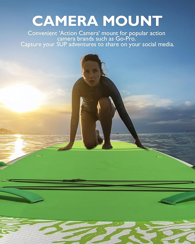 Mistral Stand Up Paddle Board, 11'6 x31''x6'' Inflatable SUP with Premium Paddleboard Accessories, Carry Bag, Dual Action Pump, Paddle, Leash, Wide Stable Design, Non-Slip Deck for Adults & Youth