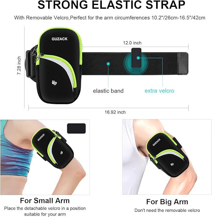 Phone Holder for Running Armband for iPhone 14 15 Pro Max 13 12 11 X XS XR 8 7 6 Plus SE Samsung Up to 6.9'' Cell Phone Arm Bands Bag with Key Card Pocket for Walking Exercise Workout Fitness