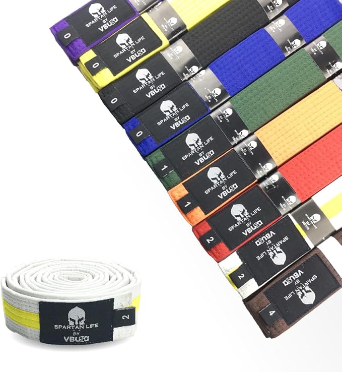 Karate Belt, All-Purpose Martial Arts Belt, Judo, Taekwondo Belt, Durable MMA Color Rank TKD Belt Size 0-6.