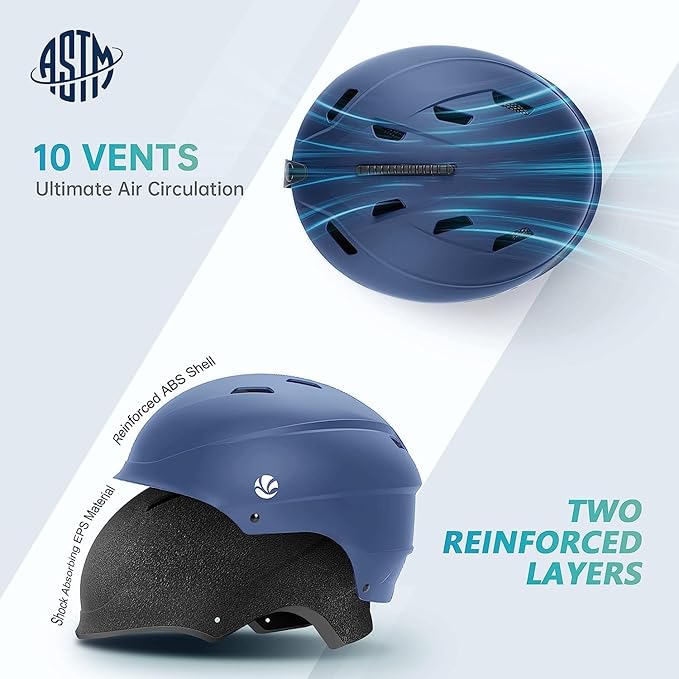 VANRORA Ski Helmet, Snowboard Helmet for Men & Women, Climate Control Venting, Dial Fit, Goggles Compatible, Removable Fleece Liner and Ear Pads, Safety-Certified