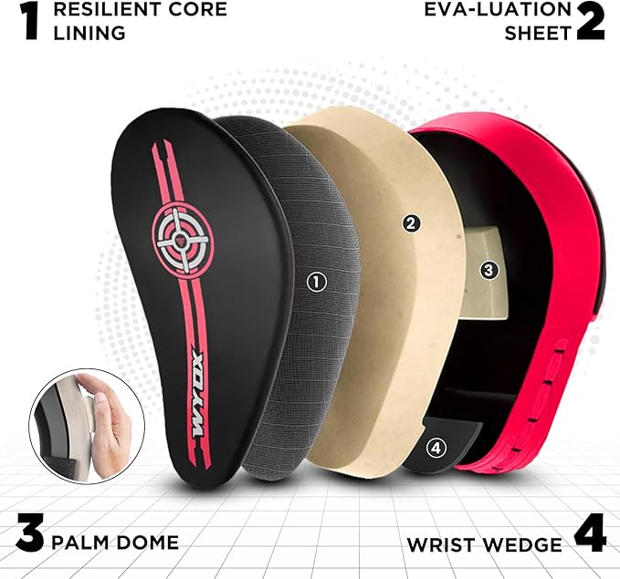 WYOX Curved Boxing Punch Mitts – Boxing Pads Training Set, Punching Mitts for Adults, Kickboxing Pads, Muay Thai Pads, Karate Pads, MMA Training Equipment, Martial Arts Focus Pads