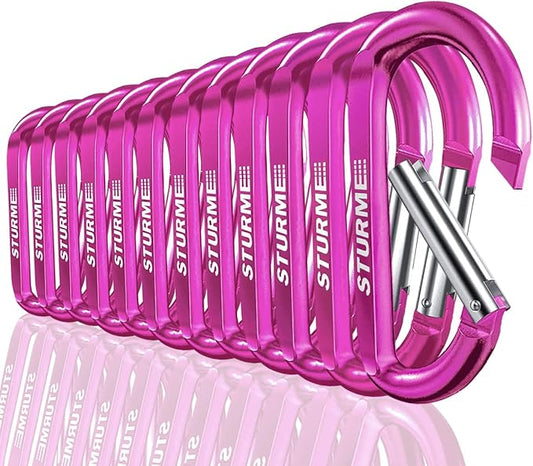 STURME 12pcs Carabiner Clip 3" Small Durable Carabiner Keychain Carabeaner Hooks