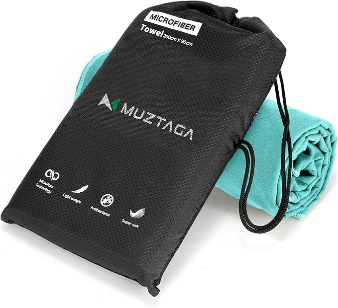 Microfiber Beach Towel-Perfect for Travel, Sports, Camping, Swimming, Yoga, Gym- Quick Dry, Sand Free, Compact, Lightweight, Absorbent (Mint,Medium(130x70cm, 51x27”))