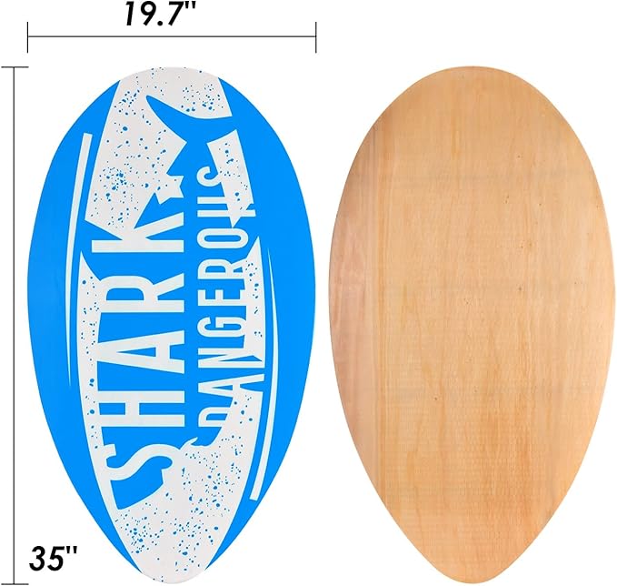 seething 35 Inch Skimboard with High Gloss Coat Wood Skim Board for Beginners,Kids, Teenagers, Adults and All Skimming