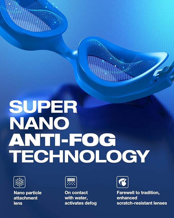 ZIONOR G1 Nava Super Anti-Fog Unisex Swim Goggles Mirror/Bright Smoke Lens