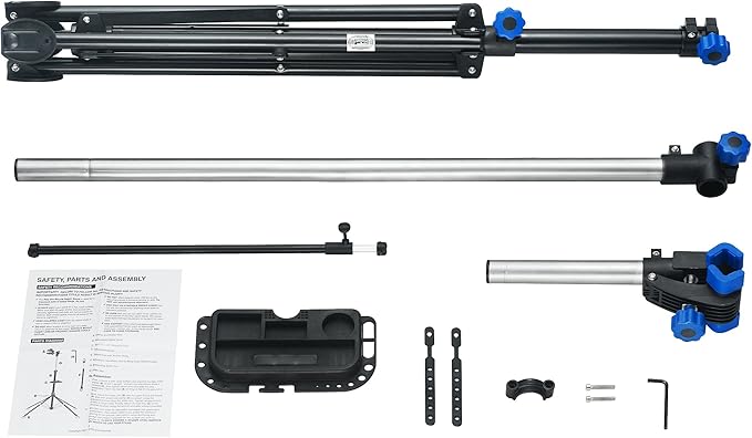 Pro Stand Plus Bike Rack - Heavy-Duty Telescoping Bicycle Stand with Tool Tray, Rotating Clamps, and Adjustable Handlebar Rod by RAD Cycle (Black)