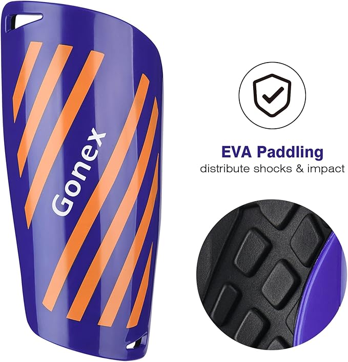 Gonex Soccer Shin Guards for Kids Adult, Youth Boys Girls Shin Guards Slip in Soccer Shin Pad Sleeves Canilleras for Football Games, EVA Cushion Protection Reduce Shocks & Injuries