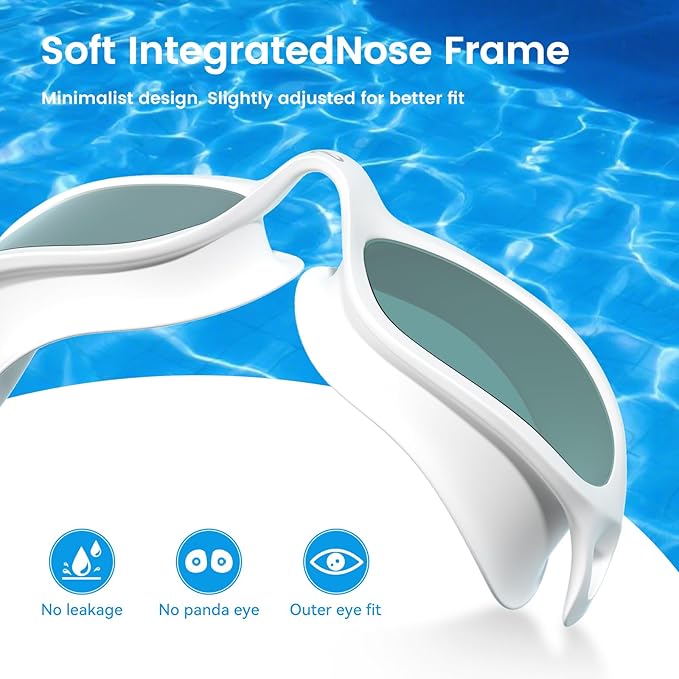 COPOZZ Swim Goggles Adult Women, Swimming Goggles for Women & Men, Anti-Fog No Leaking UV Protection for Adult