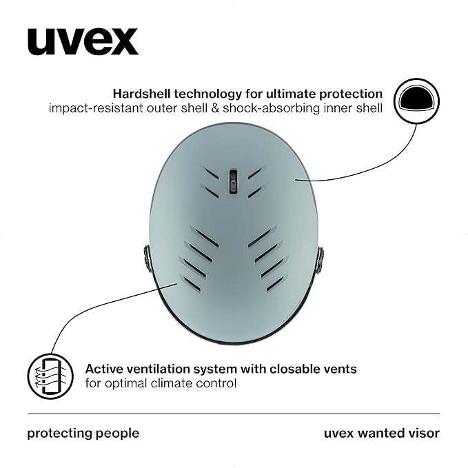 uvex Wanted Visor ski Helmet for Women & Men - Adjustable Helmet with Integrated Visor