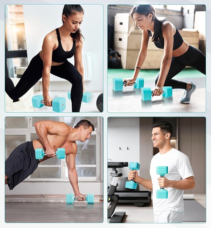 15LB 20LB 50LB Adjustable Dumbbell Set Free Weights Dumbbells Set for Women Men Hand Weights Sets Adjust Dumbbell Weight Sets for Home Gym Exercise Workout Strength Training Equipments