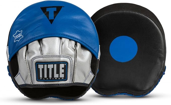 Platinum Perilous Micro Palm Mitts, Black/Silver/Blue - Boxing & Muay Thai Pads, Punching & Focus Mitts, MMA & Kickboxing Equipment