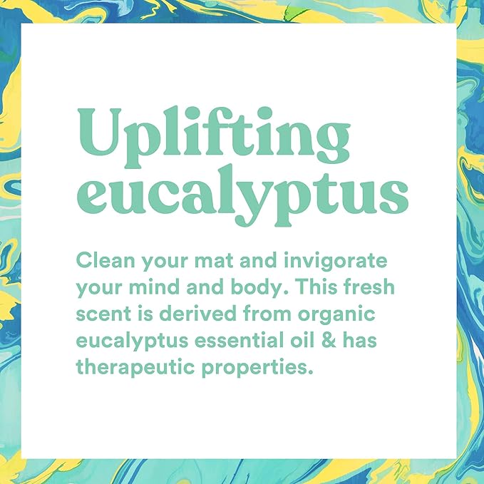 ASUTRA Yoga Mat Cleaner Spray Refill (Uplifting Eucalyptus), 16 fl oz - No Slippery Residue, Organic Essential Oils Deep-Cleansing for Fitness Gear & Gym Equipment