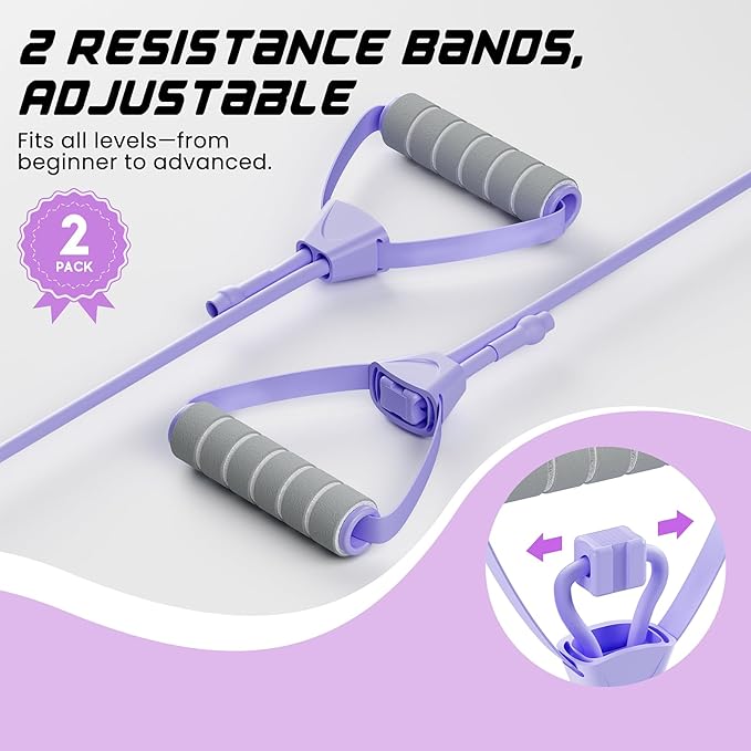 Pilates Equipment, Pilates Board - Multifunctional Pilates Reformer, Reformer Pilates Machine with Reps,Kcal & Timer Display, Home Pilates Kit with Resistance Bands - Workout Sets for Women