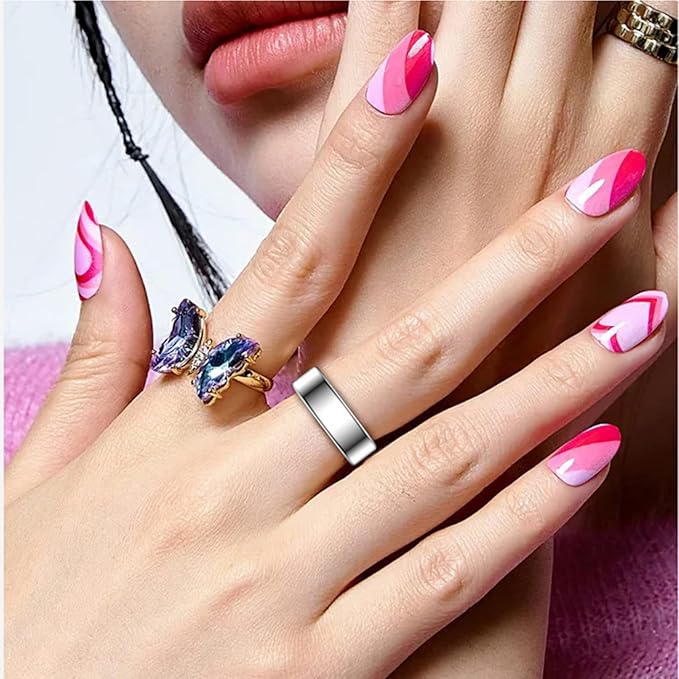 Smart Wellness Ring, Stylish Fitness Tracker with Heart Rate, Blood Oxygen, Blood Pressure, Sleep & Step Monitor. IP68 Waterproof, No Subscription, iOS & Android Compatible (Silver, 10)