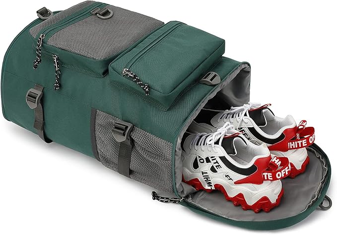 Kalesi Gym Duffle Bag Backpack 4-Way Waterproof with Shoes Compartment for travel Sport Hiking laptop (Green)