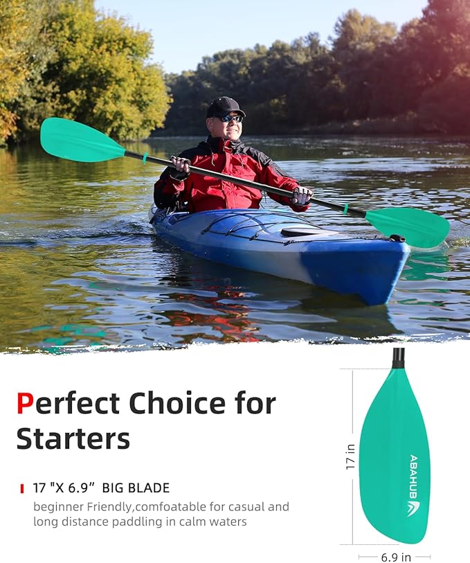 Abahub Adjustable Kayak Paddle 210-230 cm/ 230-250 cm Floating Kayaking Oars Boating Oars Canoeing Oars Black