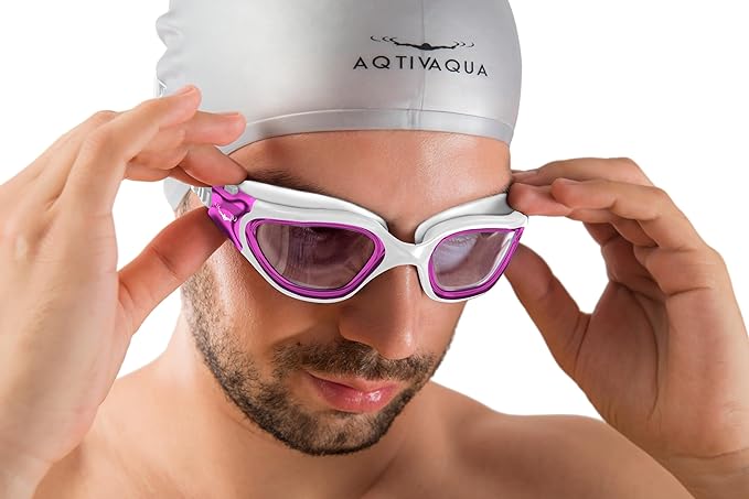 AqtivAqua Swimming Goggles, DX Wide View Swim Goggles for Adult Men Women, Anti Fog No Leaking