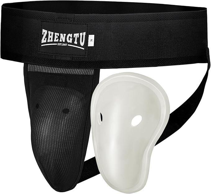 Groin Protector Cup Kickboxing Boxing Muaythai MMA Groin Guard, Jockstrap Karate Training, BJJ Protection, Soccer, Basketball Removable TPE Cup with Silicone Cushioning