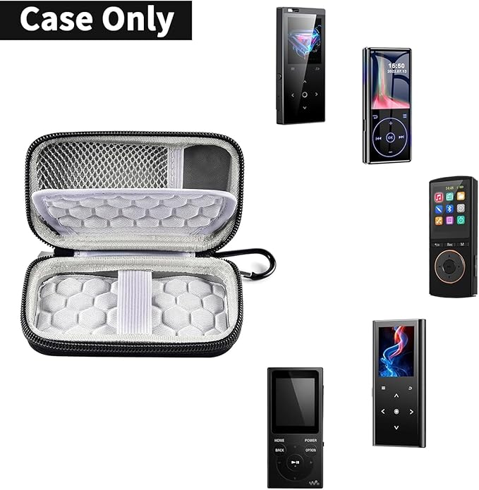 MP3 & MP4 Player Case for Luoran/for innioasis/for TIMMKOO/for MYMAHDI/for Phinistec/Music Players Bluetooth. MP3 Player for Kids Storage Box Fit for Earbuds, USB Cable and More (Bag Only)