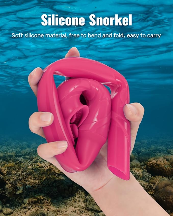 W WSTOO Adults Diving Snorkel Breathing Tube Silicone Flexible Foldable Snorkel Anti-Drop for Freediving Swim Training,Diving and Scuba Diving,Easy to Carry for Travel