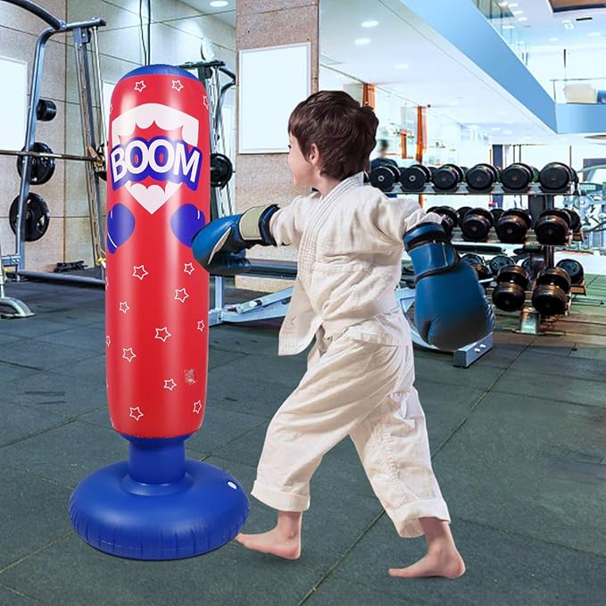 Punching Bag for Kids, Free Standing Boxing Bag for Bounce Back Focus Punching Bag for Practicing Karate, Taekwondo, De-Stress Boxing Bag for Kids.