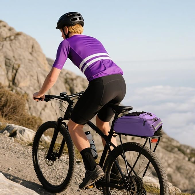 MOSISO Bike Rack Bag, Waterproof Bicycle Trunk Pannier Rear Seat Pouch Cycling Bike Carrier Backseat Storage Luggage Saddle Shoulder Bag