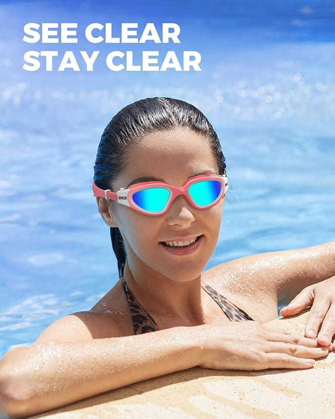 OMID Swim Goggles, P2 Polarized Swimming Goggles for Men Anti-fog Goggles Swimming for Adult Women