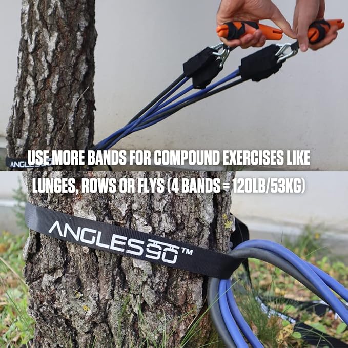 Angles90 Resistance Bands - Combine Resistance, Suspension & Weight Training - Home Workout Equipment
