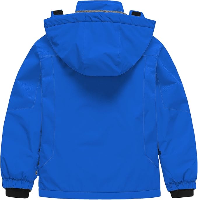 Pursky Boy's Waterproof Ski Jacket Kids Winter Snow Coats Fleece Raincoats Parka