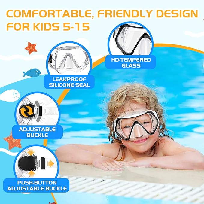 Snorkeling Gear, Dry Snorkel Set180° Panoramic Wide View,Anti-Fog Scuba Diving Mask, Professional Snorkeling Gear for Free Breathing, Swimming, Diving
