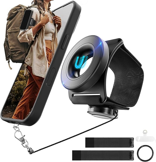 Running Phone Holder for iPhone,【Upgraded N52 Magnetic&Telescopic Anti Drop Rope】 360 ° rotatable,Armband,Wristband,Cell Phone Holder, for All Call Phone,iPhone/Sumsung/Android