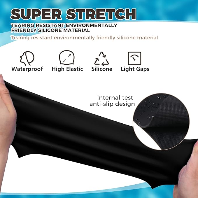 Extra Large Swim Cap - Silicone Cap for Long/Short Hair, Braids & Dreadlocks - Keeps Hair Dry