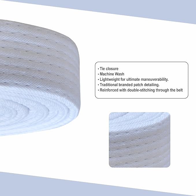 Martial Arts Belt for Karate, Judo, Aikido and Taekwondo - Durable Cotton-Polyester Blend for Adults and Kids