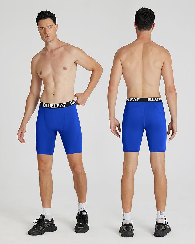 Blueleaf Men's Compression Shorts Sports Running Spandex Shorts Performance Athletic Workout Base Layer Underwear