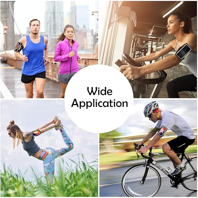 Cell Phone Running Armband with Zipper Pocket Armband Case Running Holder for iPhone 16 Pro Max/15/14 Pro Max/13/12 /11 Pro Max/XS/XR,Galaxy S20 S10,Sweatproof Arm Band with Card/Key Bag