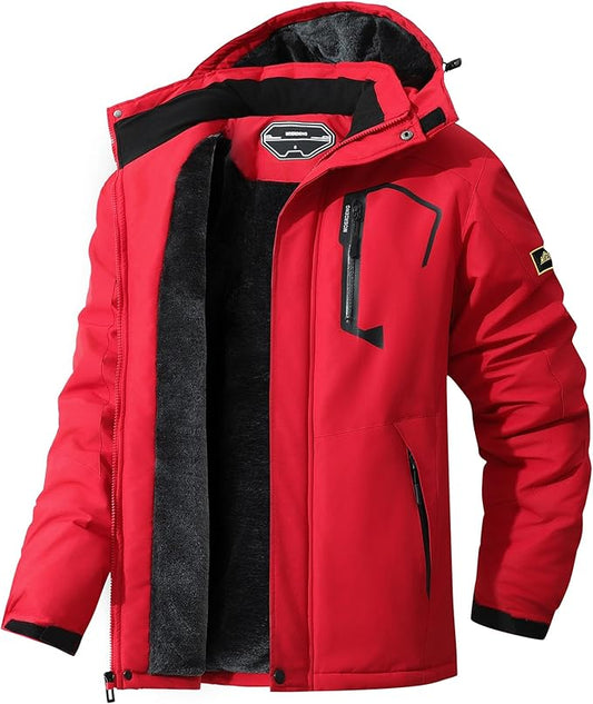 Men's Ski Jacket Warm Winter Snow Coat Waterproof Mountain Windbreaker Snowboarding Jacket Hooded for Hiking Traval