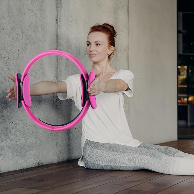 Syhood Pilates Ring 11. 81 Inch Pilates Circle Yoga Ring Magic Lightweight Flexible Workout Equipment for Fitness Physical Therapy Resistance Exercise Arms Legs