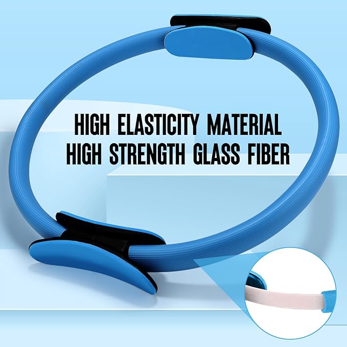 Pilates Ring Fitness Circle 14" Yoga Rings Magic Circle with Dual Padded Handles for Toning Arms, Thighs/Legs & Core，Home Exercise Equipment ﻿
